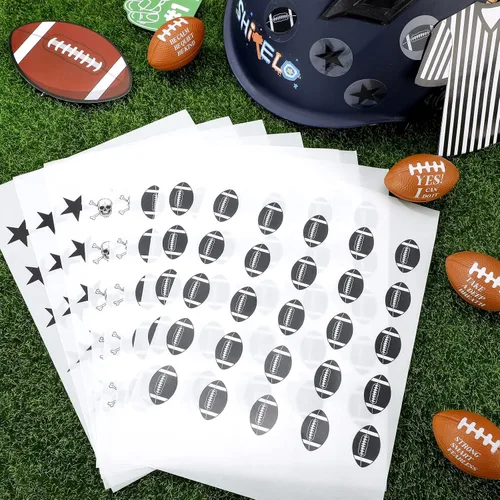 Vista 7 de 300 Pcs Football Helmet Decal Football Stickers Self Adhesive Helmet Stickers for Youth Hockey Baseball Softball Batting Vinyl Decal