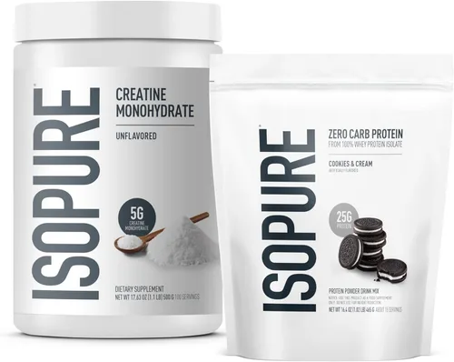 Vista 19 de Isopure Zero Carb 100% Proteína Pura de Suero Aislado en Polvo, Libre de Lactosa, Libre de Gluten, Con Vitaminas, Crema de Plátano, 25g de Proteína