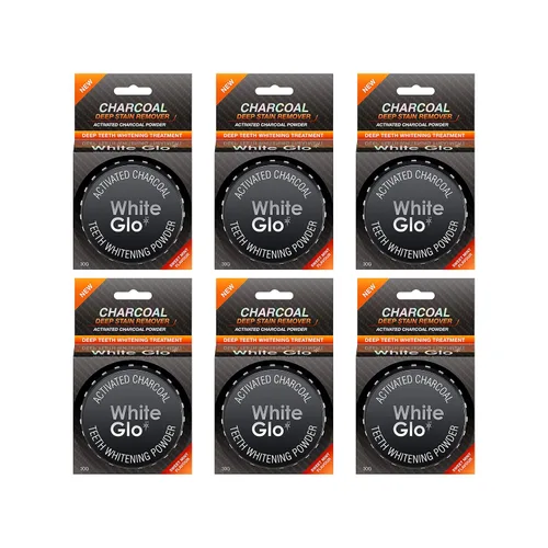 Vista 5 de White Glo Polvo blanqueador de dientes de carbón activado, altamente absorbente para limpiar manchas profundas y decoloración, sabor a menta fresca