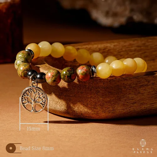 Vista 4 de Pulseras de cristal para mujeres y hombres, regalos de cumpleaños, hechas a mano de 0.236 in con cuentas de piedra para equilibrio de chakras