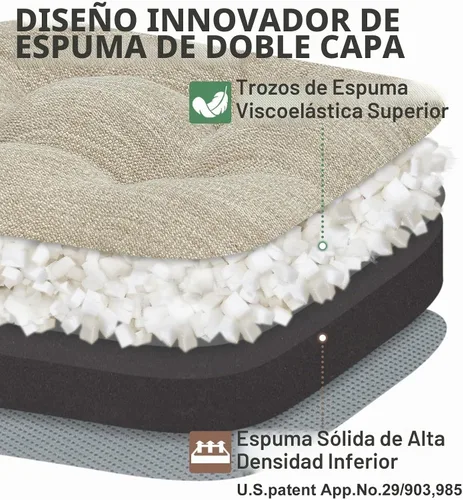 Vista 2 de Shinnwa Juego de 2 cojines para silla de comedor, cojines para silla de cocina de espuma viscoelástica de doble capa, almohadillas de asiento