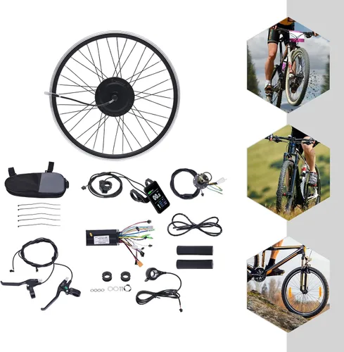 Vista 7 de Kit de conversión de bicicleta eléctrica 36 V 500 W 24 "Kit de rueda Ebike Controlador de modo dual Rueda delantera Kit de conversión de bicicleta