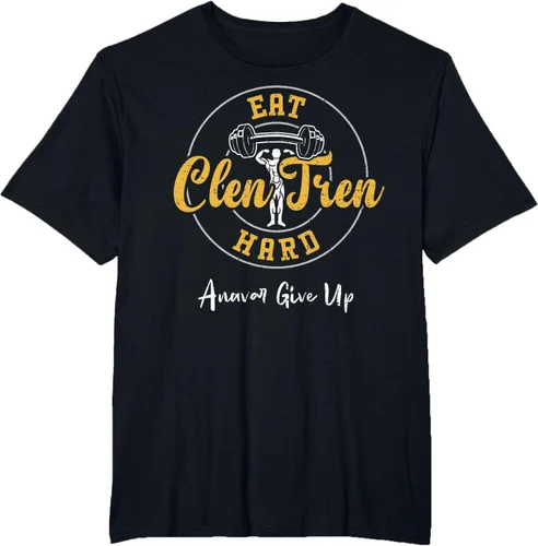 Vista 42 de Culturismo: Comer Clen Tren Hard Anavar Give Up - Camiseta de gimnasio, Negro