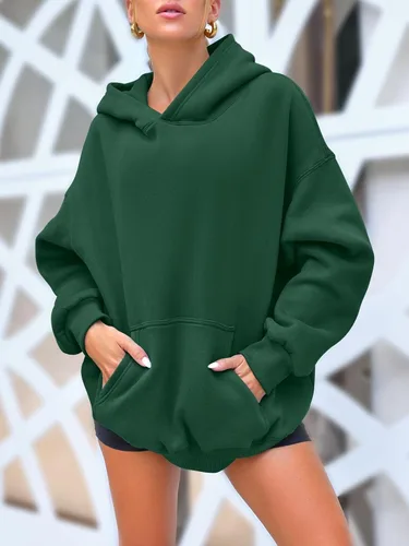 Vista 12 de AUTOMET Sudaderas de gran tamaño con capucha de forro polar para mujer, camisas de manga larga, sudaderas con bolsillo para otoño 2025