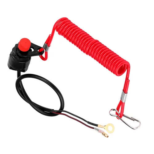 Vista 8 de Interruptor de apagado del motor, interruptor universal de parada de emergencia de encendido de motor fuera de borda de 12 V CC, interruptor