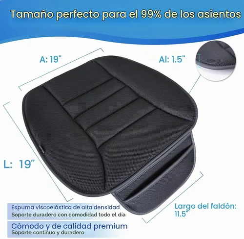 Vista 6 de Lofty Aim Cojín de asiento de coche para conducción, cojín de espuma 4d negro