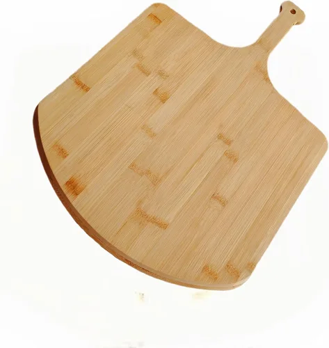 Vista 5 de Tabla de pizza de bambú de 12 pulgadas, tabla de cortar de pizza de madera, tabla para servir pizza para cocina, tabla de charcutería, natural