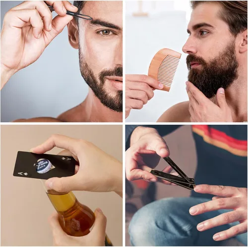 Vista 5 de Juego de 74 premios para baby shower para hombres, 6 juegos con frasco de cadera de acero inoxidable con embudo y abridor de botellas, kit