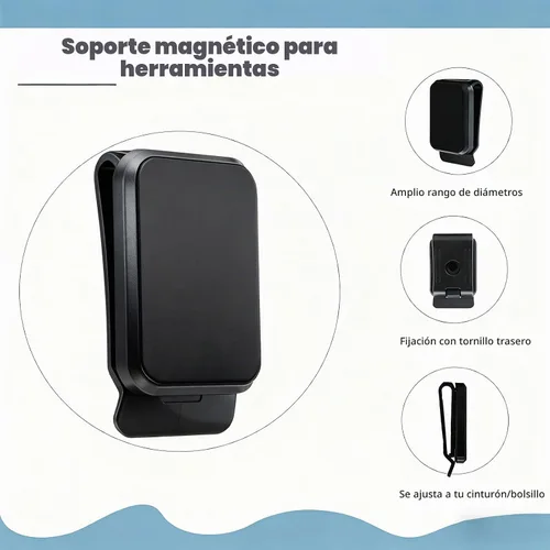 Vista 3 de Soporte magnético para herramientas, funda de herramientas súper fuerte, clip de cinturón magnético de neodimio, funda de cuero para tornillos