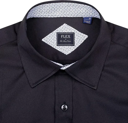 Vista 5 de J.VER Camisa de vestir de manga larga para hombre, estilo informal, elástica, sin arrugas, ajuste regular, abotonada