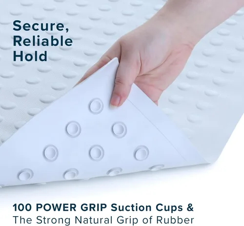Vista 7 de SlipX Solutions El tapete de seguridad de goma blanca para baño proporciona una cobertura esencial y una resistencia fiable al deslizamiento