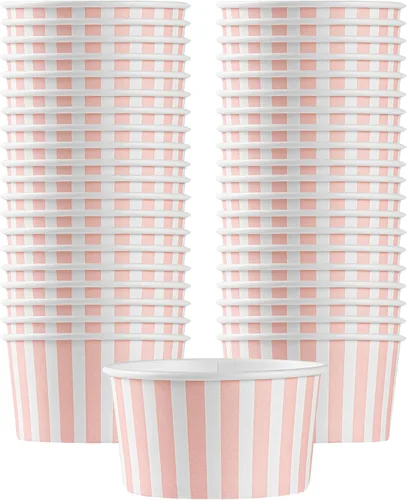 Vista 97 de Restaurantware Coppetta - Vasos de postre de 3 onzas, 50 tazas desechables para helado, tapas se venden por separado, cuencos de papel a cuadros