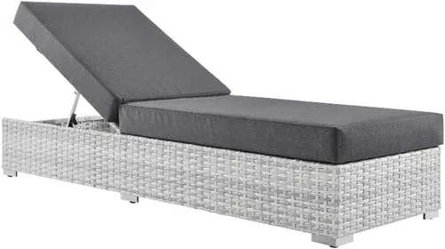 Vista 32 de Modway Convene - Otomana rectangular de mimbre para patio al aire libre, color gris claro