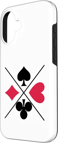 Vista 2 de Funda para iPhone 16 Poker Card Game Symbols Spades Check Cross Heart Games Cards Case