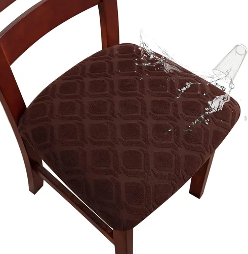 Vista 20 de Genina Fundas de asiento impermeables para sillas de comedor, fundas elásticas extraíbles y lavables, fundas de cojín para sillas de comedor