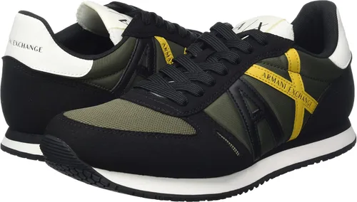 Vista 7 de AX ARMANI EXCHANGE Zapatos deportivos de cuero con logotipo para hombre Blanco