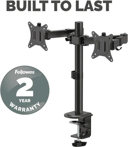 Vista 8 de Fellowes Brazo de monitor doble ajustable para todos los días: tiene capacidad para dos pantallas de hasta 32 pulgadas con un peso de 19.84 libras