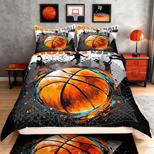 Vista 38 de Funda de edredón Happy Camping, juego de ropa de cama con temática de cámper para niños, funda de edredón de estilo rústico para decoración