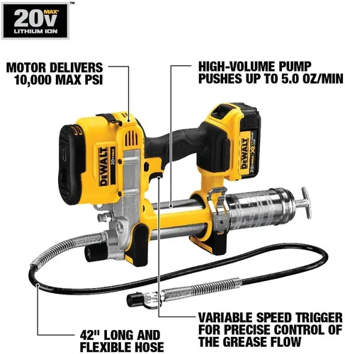 Vista 2 de DEWALT - Pistola lubricante inalámbrica de 20 V máximo (DCGG571M1)