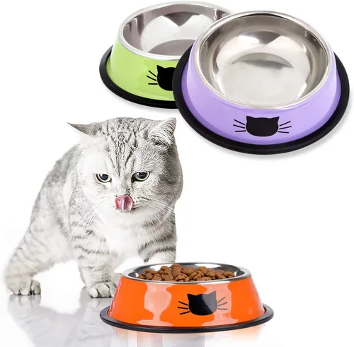 Vista 2 de Legendog Tazón para mascotas de acero inoxidable antideslizante base de goma para perros Tazón de gato GR O PP