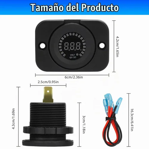 Vista 6 de Linkstyle Medidor de Batería de 12 V, Voltímetro Impermeable de 12 V, Medidor de Voltaje de Pantalla Digital para Marina, Auto, Motocicleta