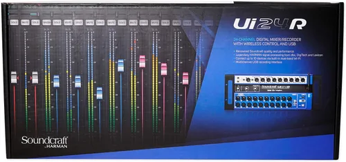 Vista 9 de Soundcraft Ui24R 24 Entrada Digital Mezclador W/Wifi+App Control Ui 24R+Dbx Crossover - Negro
