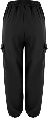 Vista 3 de Pantalones cargo holgados de cintura baja para mujer, con cordón, pierna ancha, holgados, con bolsillos, pantalones deportivos