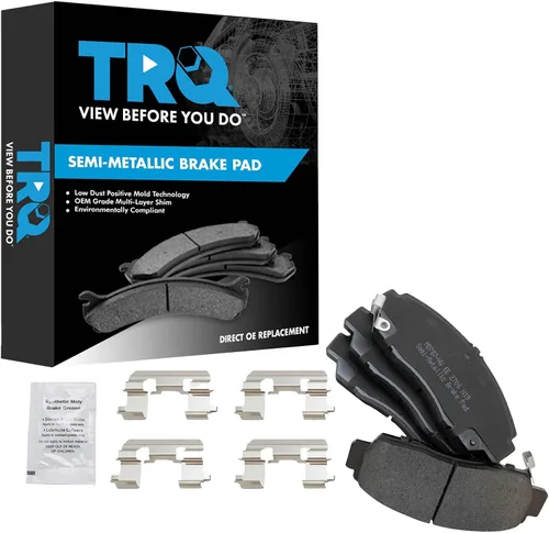 Vista 75 de TRQ Pastillas de freno delanteras semi metálicas compatibles con Ford Expedition 2018-2021 F-150 2018-2020 Lincoln Navigator 2018-2022