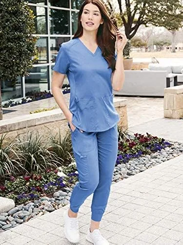 Vista 5 de Med Couture Touch - camisa de uniforme médico con cuello en V para mujer