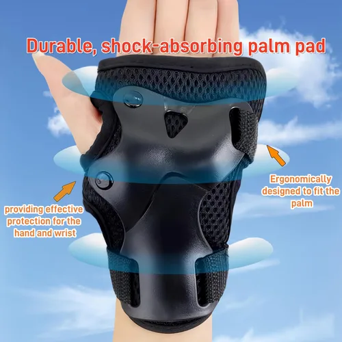 Vista 4 de tsavnpk Juego de rodilleras y coderas para niños, equipo de protección ajustable con protector de muñeca para niñas, patinaje, ciclismo, patinaje