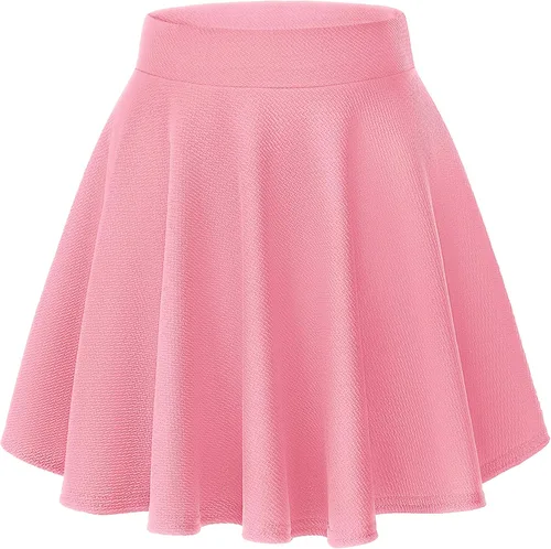 Vista 13 de Urban CoCo Falda básica versátil elástica de estilo patinadora, de corte acampanado, para mujer #13