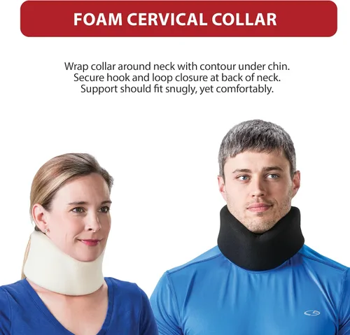Vista 6 de Core Products - Soporte cervical de espuma con collar de cuello - Beige, Pequeño - 5 cm desde la barbilla hasta la muesca esternal