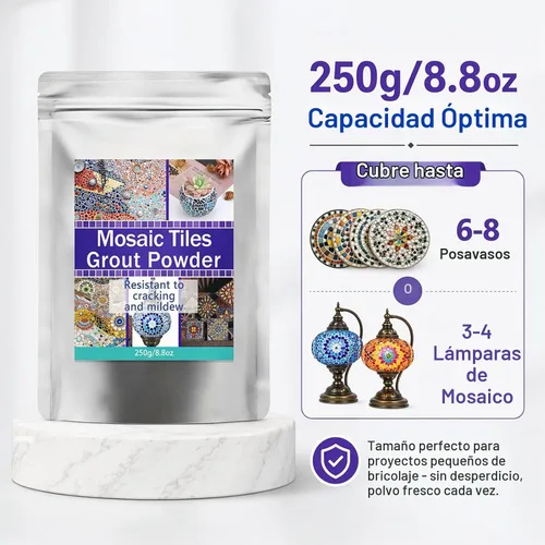 Vista 2 de 8.82 oz lechada de mosaico blanco, herramientas de azulejos