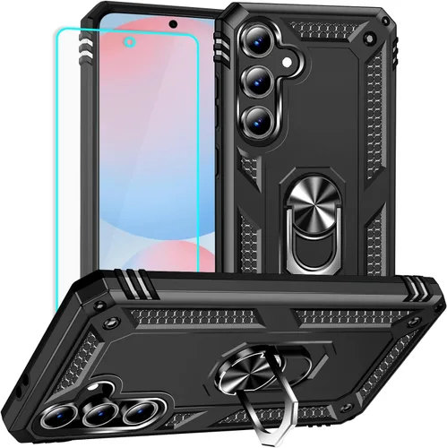 Vista 7 de Funda para Samsung Galaxy S24 FE: con protector de pantalla, fundas protectoras de grado militar con soporte de anillo de dedo para Samsung S24 FE
