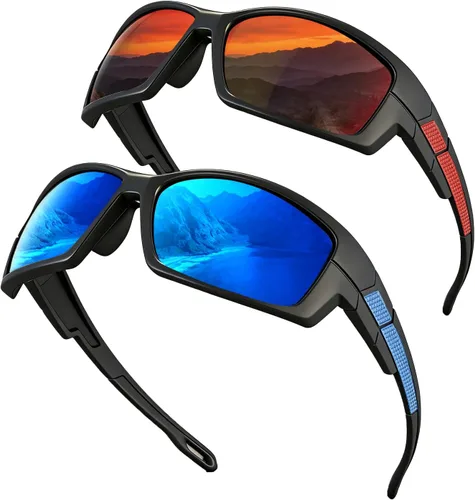Vista 9 de Lentes de sol deportivos polarizados para hombre, envolventes UV400, para correr, pescar, ciclismo y conducir, TR90