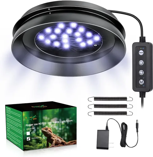 Vista 8 de UVB Light for Reptiles with Dimming, LED UVB Light Bulb Fixture for Bearded Dragon Gecko Lizard Turtle Snake, Adjustable Brightness UVA UVB Lamp for