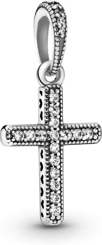 Vista 2 de Pandora Colgante de circonita cúbica con cruz brillante en plata de ley, viene con caja de regalo, Metal, Circonita Cúbica