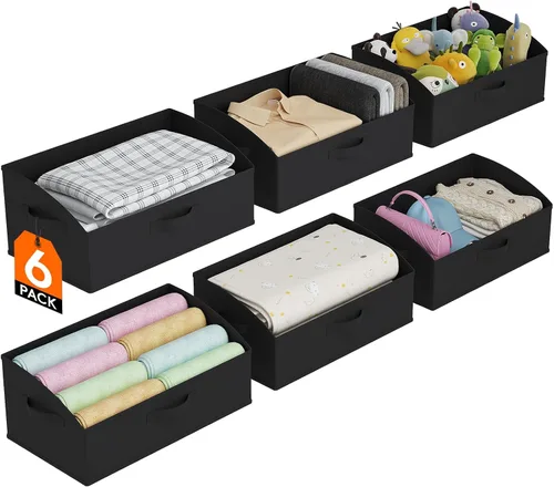 Vista 16 de Lifewit - Cestas organizadoras para armario, cestas trapezoidales medianas de almacenamiento para estante, paquete de 6 unidades, cestas