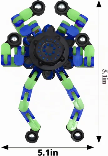 Vista 4 de Fidget Spinners, robot de cadena transformable para hacer tú mismo, que brilla en la oscuridad, juguete mecánico creativo para aliviar el estrés