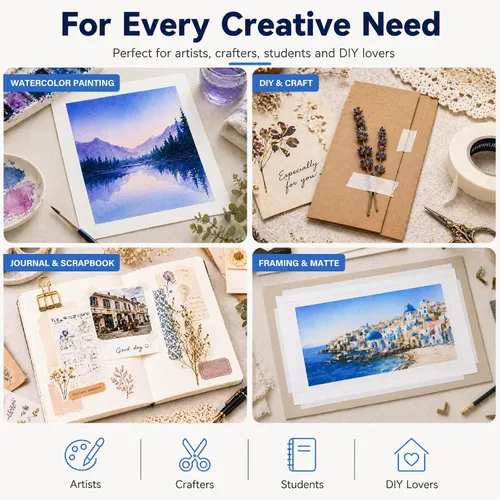 Vista 5 de Paquete de 2 cintas de artista para papel de acuarela, cinta adhesiva de arte blanca para dibujo, pintura, lienzo, enmarcado, sin ácidos, 0.5