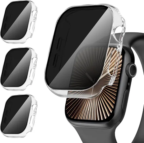 Vista 12 de Suoman - Funda protectora de pantalla para Apple Watch Series 6/5/4 SE de 1.575 in Paquete de 3 fundas ultrafinas de vidrio templado para iWatch