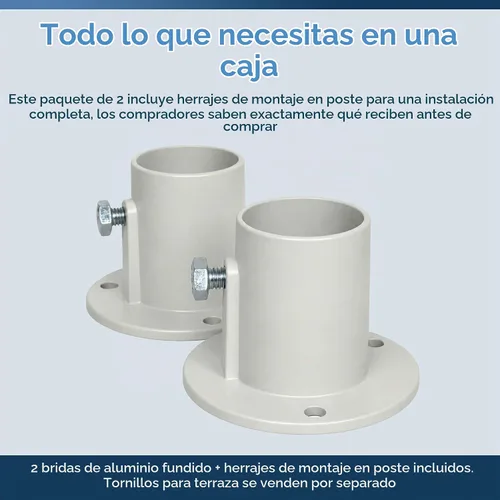 Vista 6 de Blue Wave - Bridas de escalera de piscina de aluminio fundido para piscinas sobre el suelo, paquete de 2