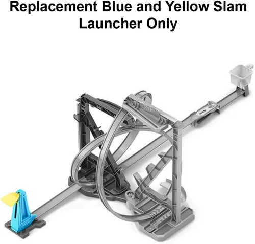 Vista 4 de Pieza de repuesto para Hot Wheels Track Builder Unlimited Triple Loop Kit Playset - GLC96 ~ Lanzador de golpe azul y amarillo de repuesto