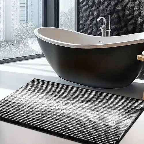 Vista 8 de Alfombras de Baño Grandes Antideslizantes de Chenilla - Alfombra de Baño para Ducha Suave Absorbente de Agua - Alfombra de Baño Delante de Bañera