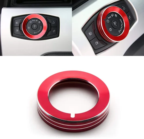 Vista 13 de x xotic tech Anillo de cubierta de botón para interruptor de luz antiniebla, compatible con Ford Mustang 2015-2023, F-150 2015-2020, accesorios Negro