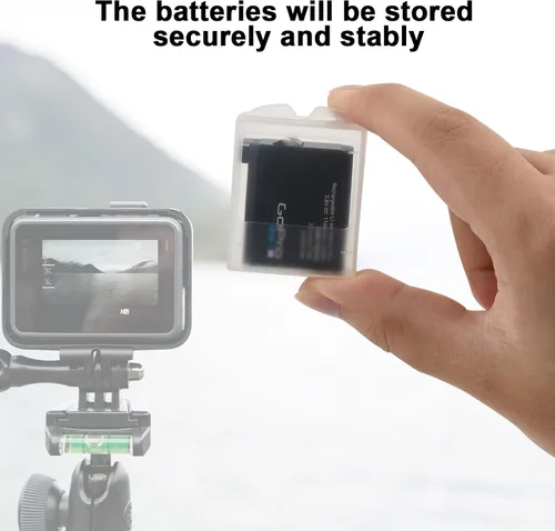 Vista 3 de Cosmos Paquete de 6 cajas protectoras de plástico compatibles con batería GoPro Hero color transparente esmerilado