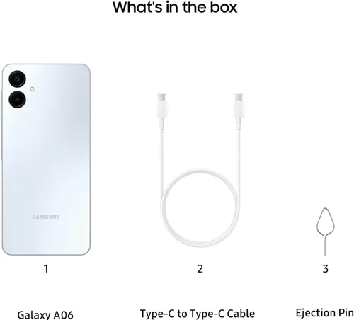Vista 8 de Samsung Galaxy A06 4G LTE GSM desbloqueado (128 GB + 4 GB) Stock latinoamericano SM-A065M/DS (para Tmóvil, Metro, Menta y Global) 6.7 pulgadas Dual