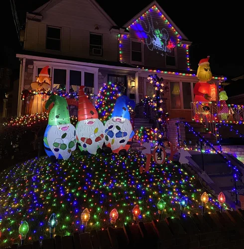 Vista 9 de QITONG Paquete de 2 luces solares de Navidad multicolor, cada cadena de 100 luces LED de 33 pies para exteriores, impermeable, 8 modos de cable