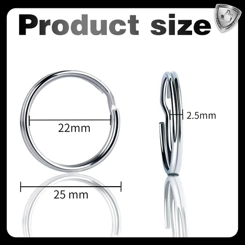 Vista 3 de Teenitor 60 llaveros divididos, llavero para manualidades, anillos de 1 pulgada a granel para manualidades, bricolaje, hogar, automóviles