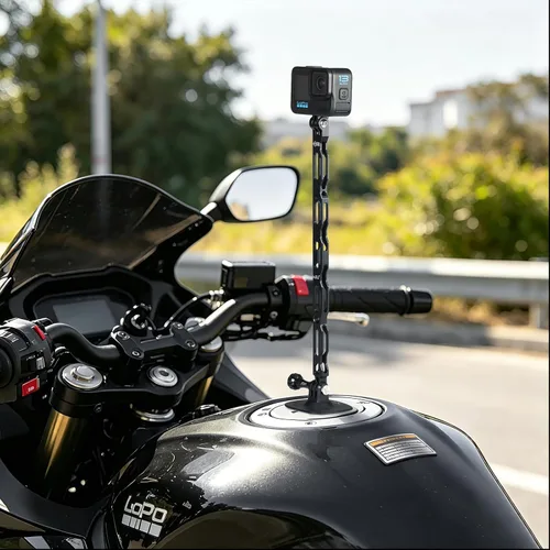 Vista 7 de HSU Brazo de extensión para GoPro, soporte de brazo de extensión de palo de casco de poste de aluminio
